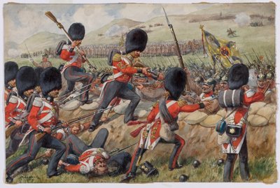Detail of the Scots Fusilier Guards at the Battle of the Alma by Richard Simkin